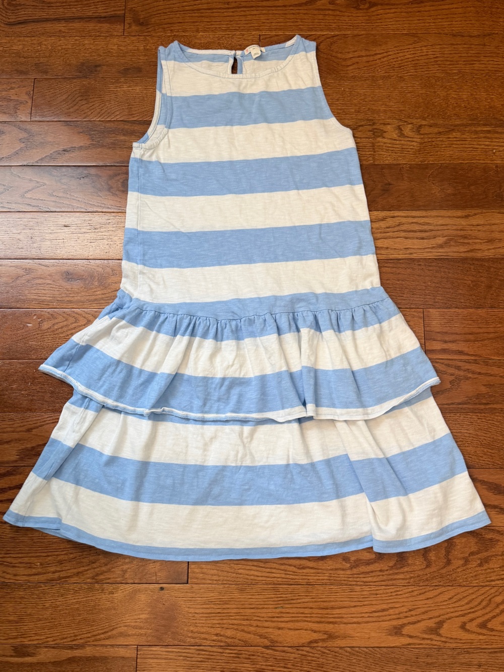 Crewcuts Light Blue & White Striped Dress Sz 14 - Picture 1 of 7